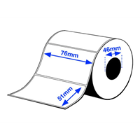 PP Matte Label Prem Die-cut Roll 76x51mm