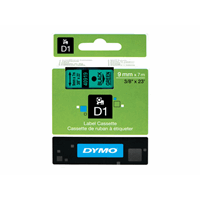 TAPE 9MMX7M ZWART/GROEN TAPE 9MMX7M ZWART/GROEN