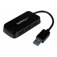 Portable Mini USB 3.0 Hub - Black