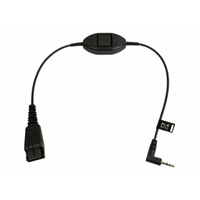 QD to 2,5mm pin plug, straight, 0,3 m QD to 2,5mm pin plug, straight, 0,3 m